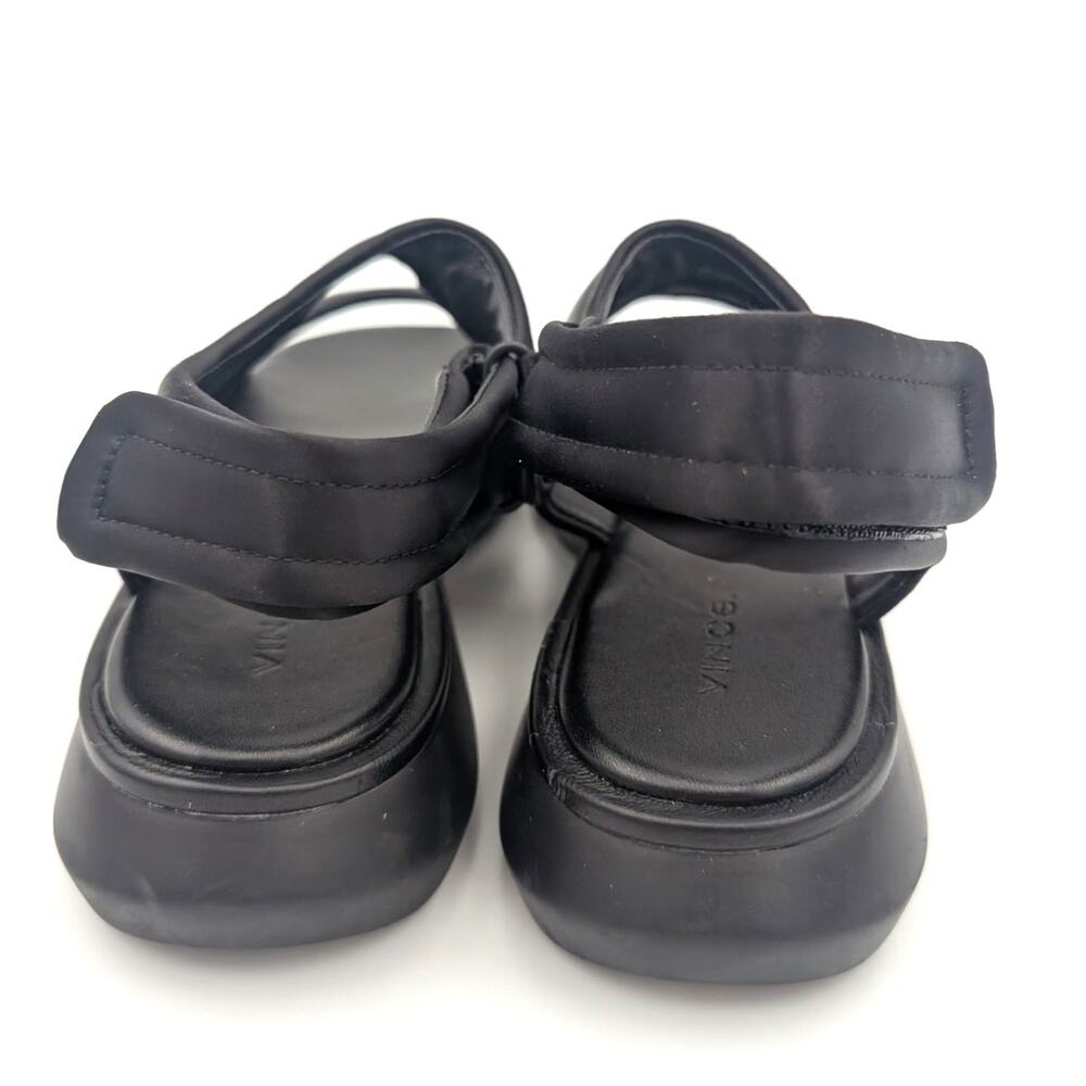 Vince Fresca Strappy Sandal Hook & Loop Open Toe Women's Black Size US6 EU36 - Picture 4 of 12